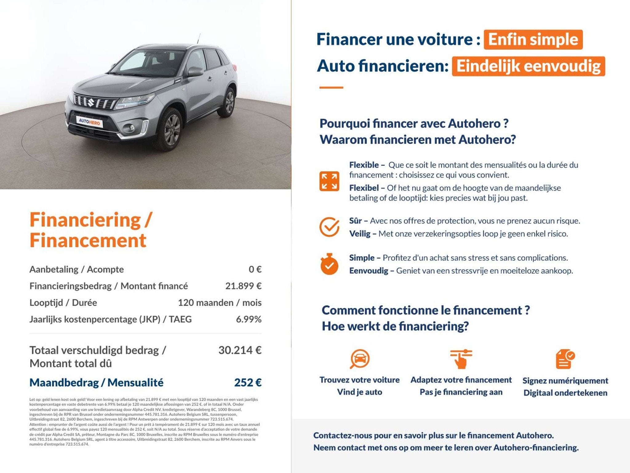 Suzuki Vitara 1.5 Dualjet Hybrid Comfort 4x2 (automatique), Autos, Argent ou Gris, Achat, Euro 6, 116 ch