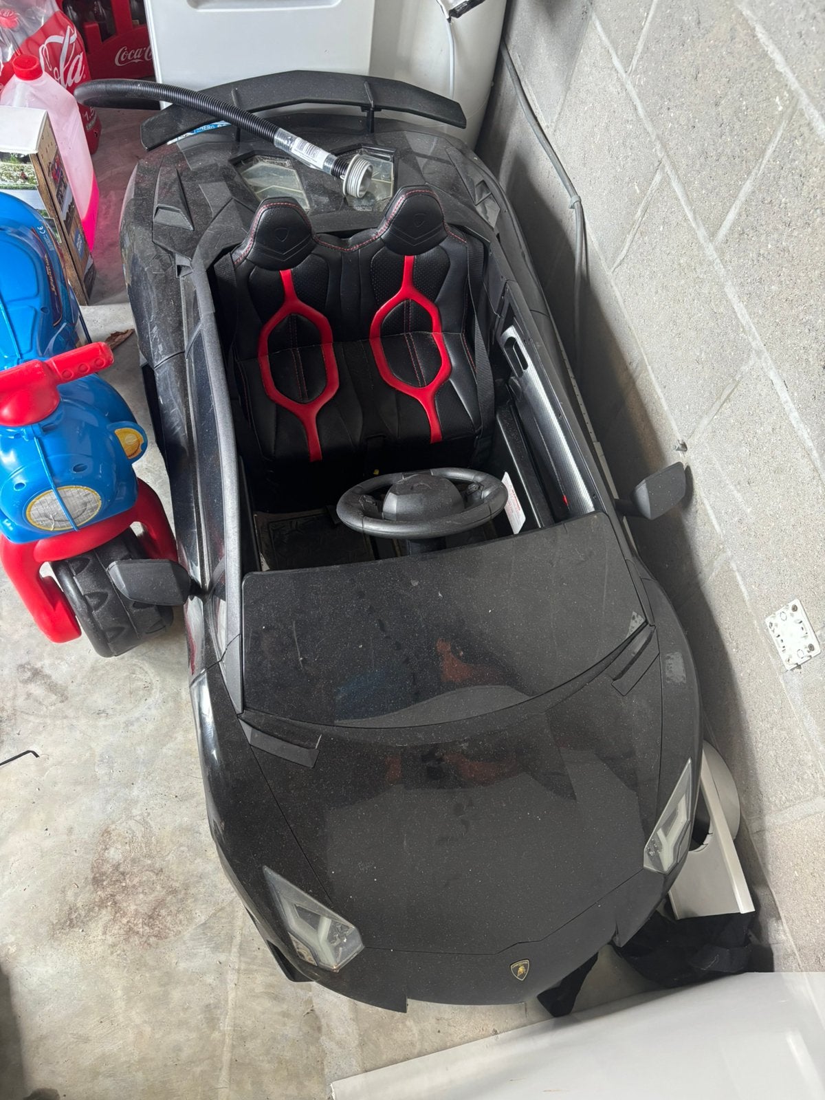 Elektrische kinderauto Mercedes zwart en Lamborghini, Ophalen, Gebruikt
