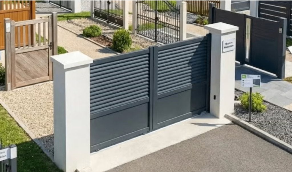 SHOWROOMMODEL schuifpoort aluminium VERO, Jardin & Terrasse, Clôtures de jardin, Utilisé, Aluminium, Enlèvement