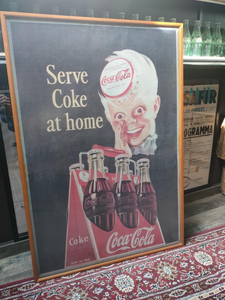 Coca-Cola poster in kader, Verzamelen, Merken en Reclamevoorwerpen, Ophalen
