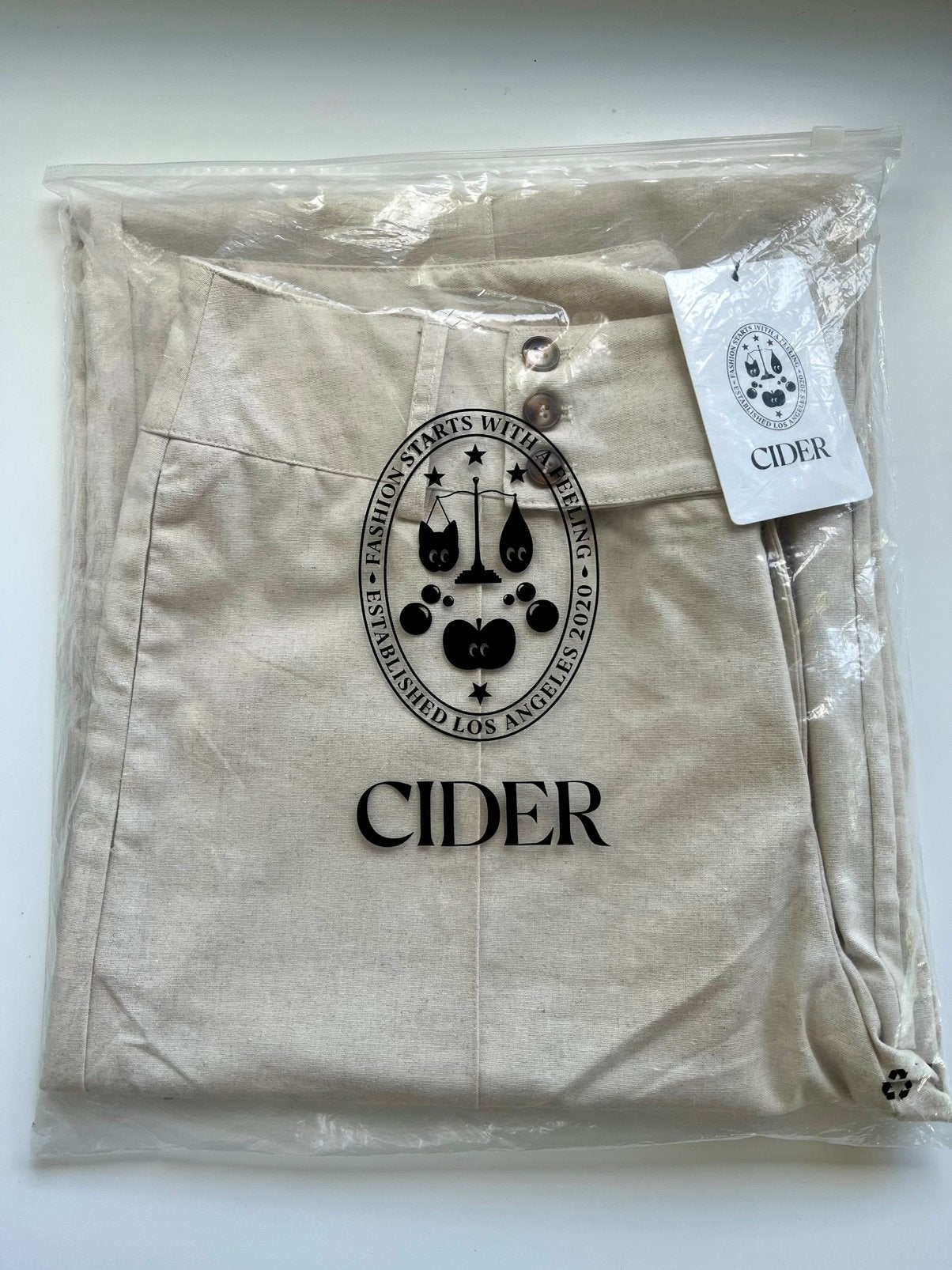 Nieuw: Cider Ecru Linnen Broek - Maat L, Beige, Maat 42/44 (L), Nieuw, Ophalen of Verzenden