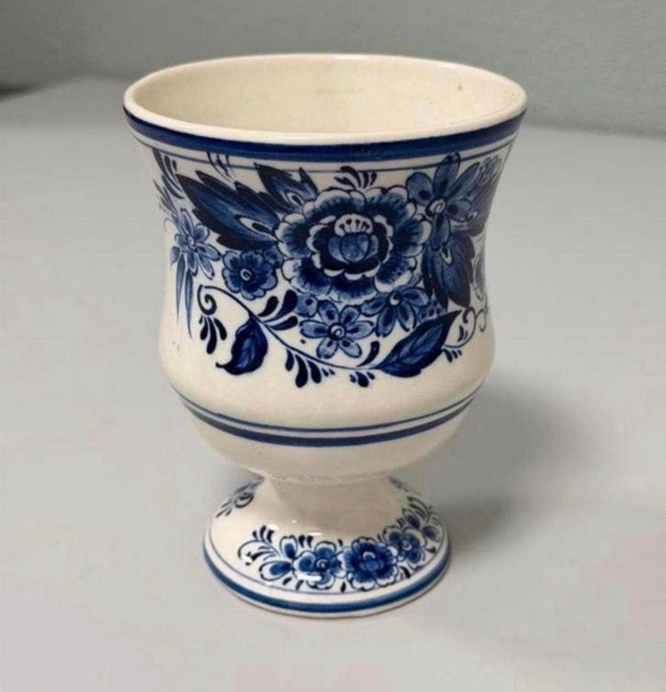 Zeldzame Royal Delft – Delfts Blauw Vaas / Kelkvorm 15cm, Antiek en Kunst, Ophalen of Verzenden