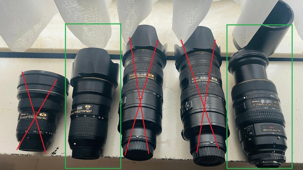 Nikon 24-70 mm f2.8 VR NANO-lens, Nikon 80-400 mm, Audio, Tv en Foto, Ophalen, Gebruikt, Zoom