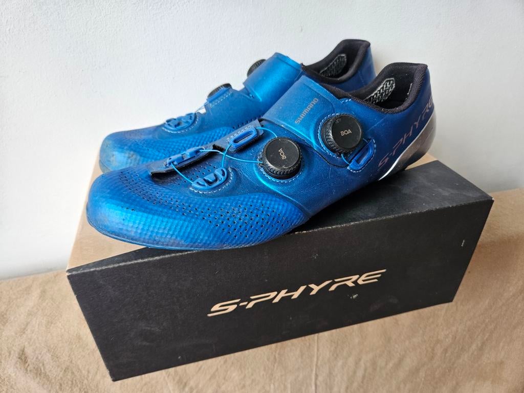 Shimano SH-RC902 Racefiets schoenen S-Phyre Blauw Maat 45,5, Fietsen en Brommers, Ophalen of Verzenden