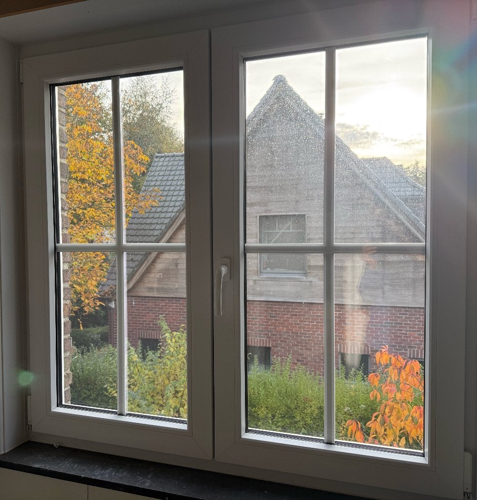 Fenêtres double en PVC blanc 1,2 x 1,2 - Région De Gand, Double vitrage, 120 à 160 cm, Fenêtre de façade ou Vitre, Enlèvement