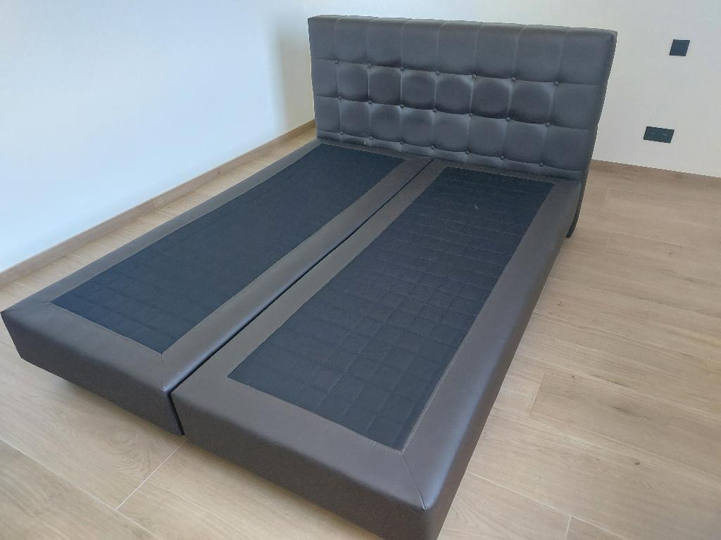 Boxspring bed 160x200, Brun, Enlèvement, Utilisé, 200 cm