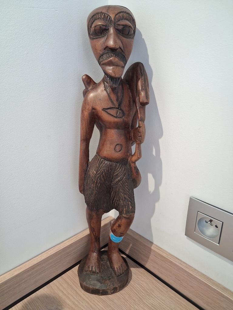 CONGOLESE JAGER.  2 DAMES, Antiek en Kunst, Kunst | Beelden en Houtsnijwerken, Ophalen