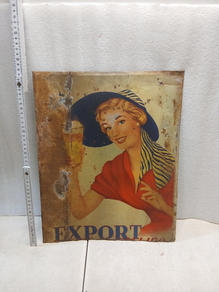 Plaque export allié coupée, Enlèvement ou Envoi, Utilisé, Panneau, Plaque ou Plaquette publicitaire, Autres marques