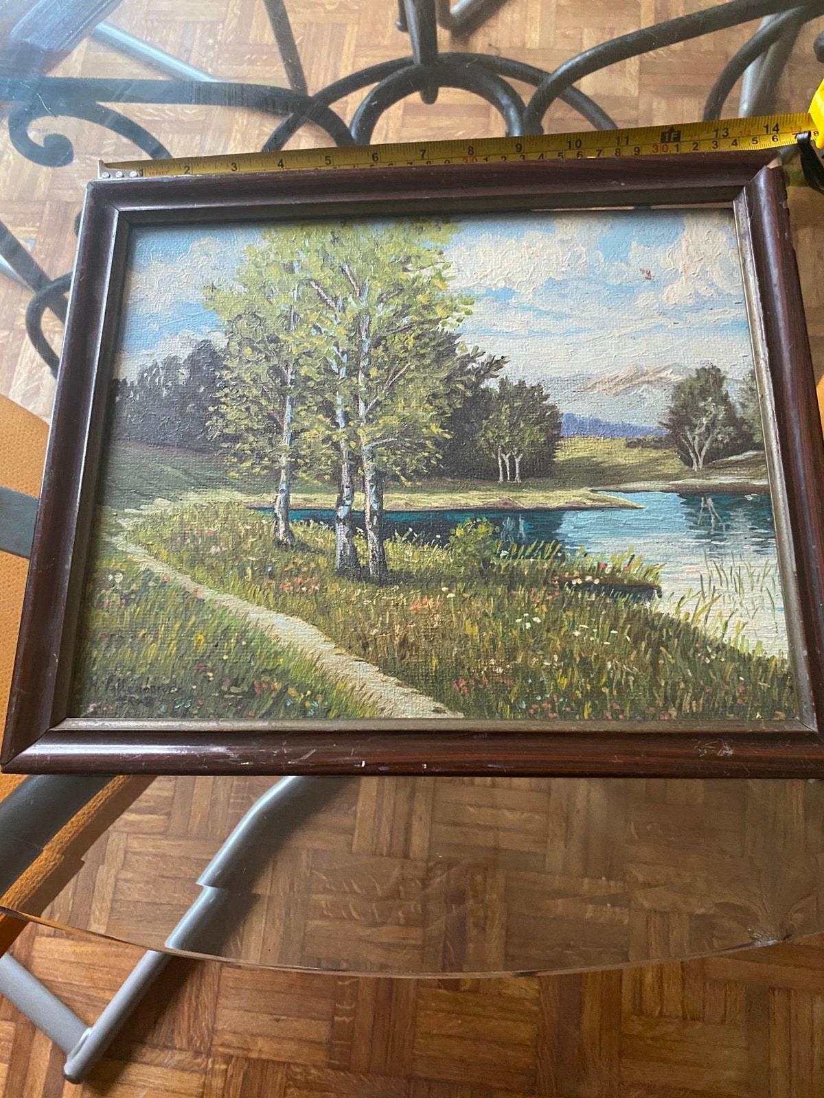 Klein schilderijtje, Antiek en Kunst, Ophalen of Verzenden, Vintage, Olieverf, Landschap