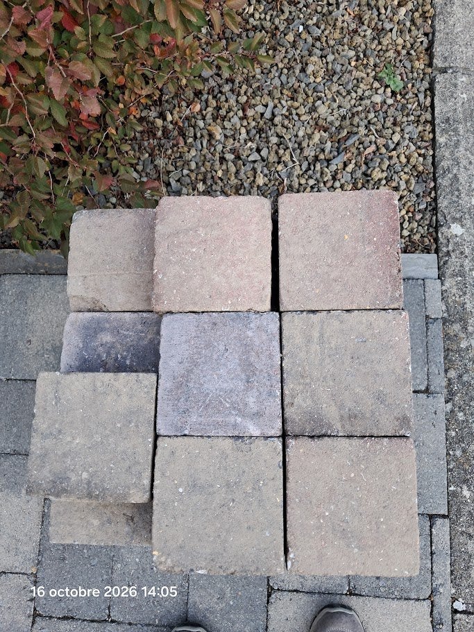 Pavés à donner, Bricolage & Construction, Moins de 20 cm, Enlèvement, Utilisé, Moins de 20 cm