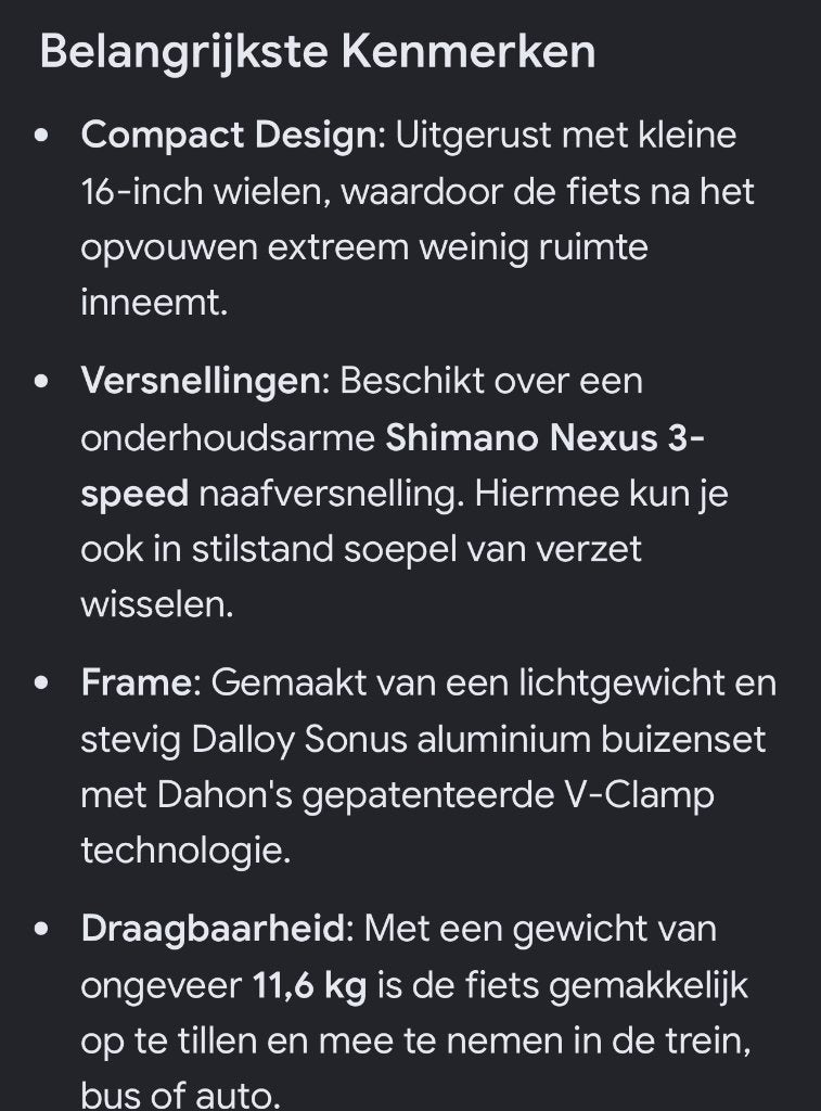 Dahon  plooifiets / takashi vouwfiets, Fietsen en Brommers, Ophalen, Nieuw