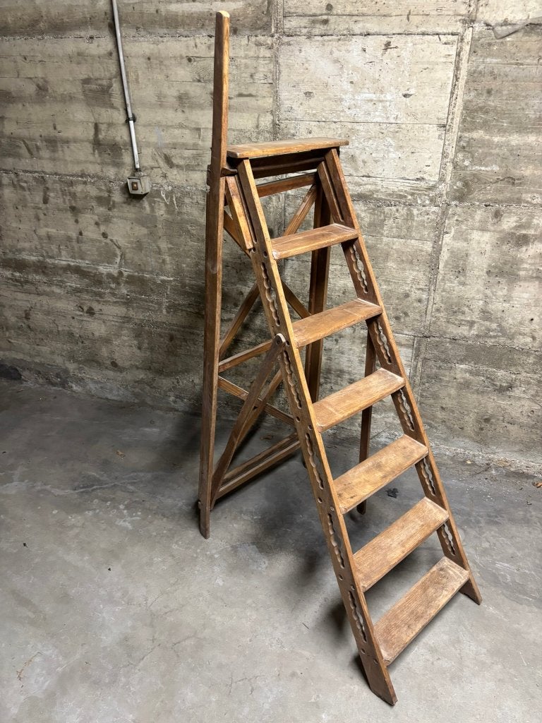 Echelle / Escabeau ancien en bois – Déco Vintage / Brocante, Enlèvement