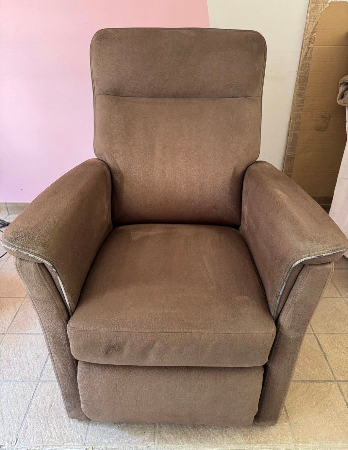 1 zit elektrische relax beige/bruin, Ophalen, Gebruikt, 75 tot 100 cm, 50 tot 75 cm