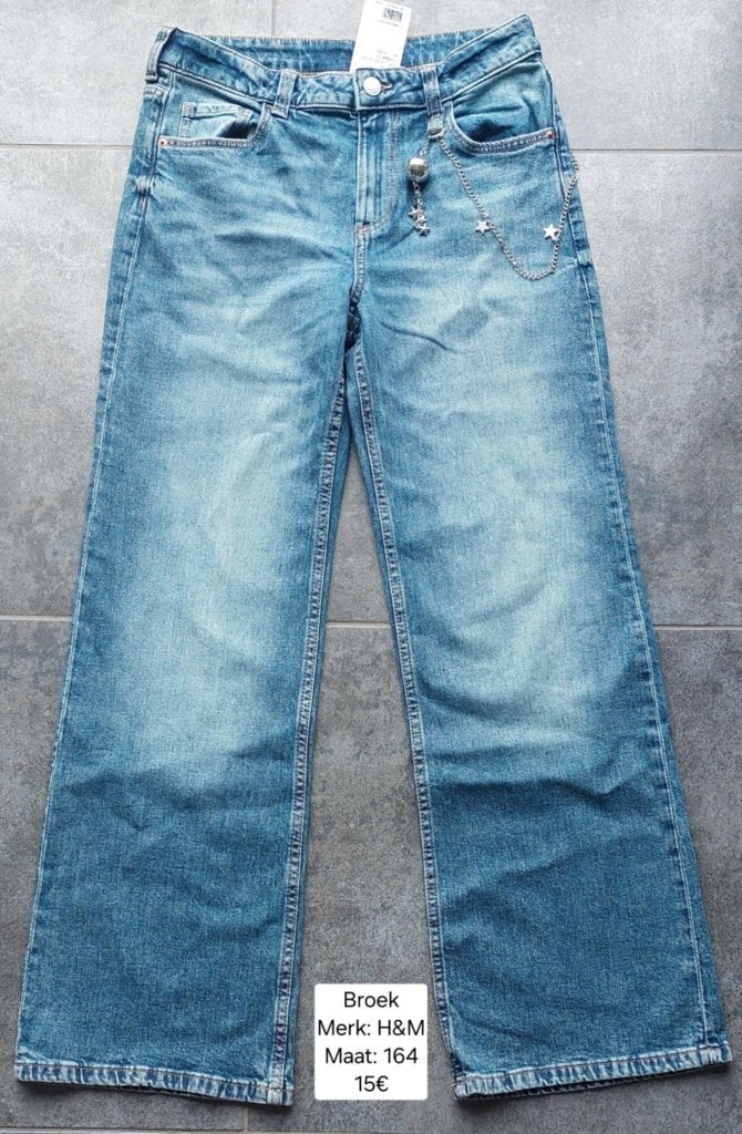 Jeans broek meisje: H&M maat 164 (NIEUW + LABEL), Kinderen en Baby's, Kinderkleding | Maat 164, Broek, Meisje, H&M, Nieuw
