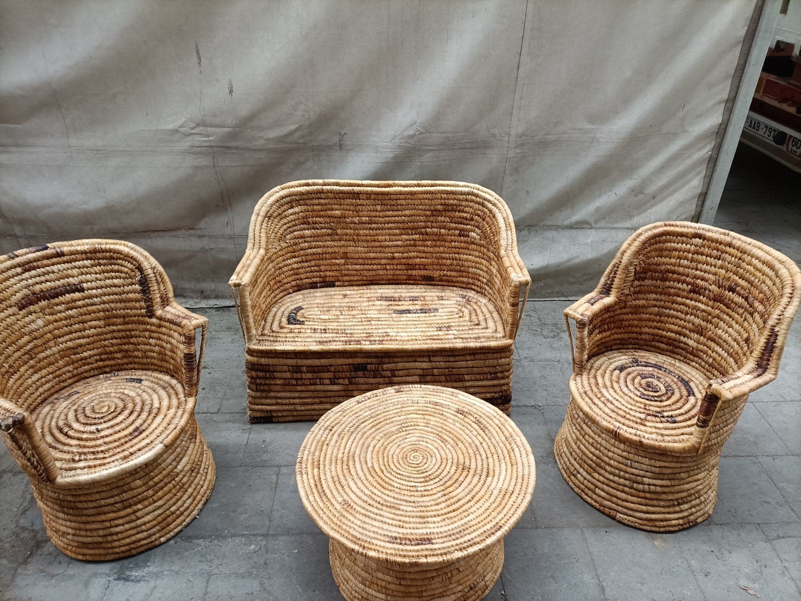Table, fauteuils et canapé de jardin/ terrasse, Enlèvement, Comme neuf
