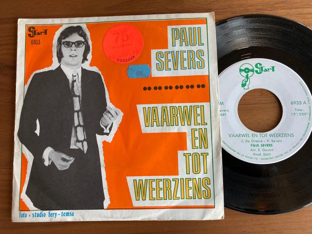 Paul Severs – Vaarwel En Tot Weerziens, Cd's en Dvd's, Vinyl Singles, Ophalen of Verzenden, 7 inch, Nederlandstalig, Single