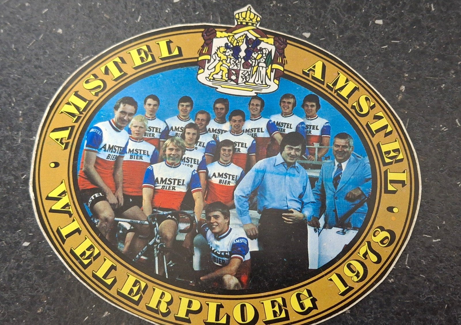 Autocollant vintage équipe cycliste Amstel Bier 1978, Enlèvement ou Envoi, Comme neuf, Sport