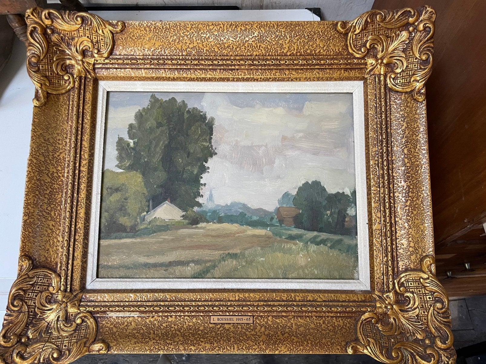 Olieverf op paneel. Frame met de naam van de schilder, Antiek en Kunst, Ophalen, Paneel, Origineel werk, Impressionistisch