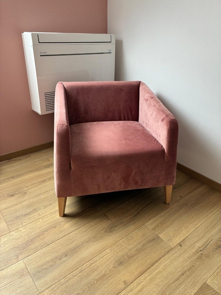 Chaise monoplace rose - 70 cm de large - parfait état, Maison & Meubles, Fauteuils, Comme neuf, Tissus, 50 à 75 cm, Moins de 75 cm