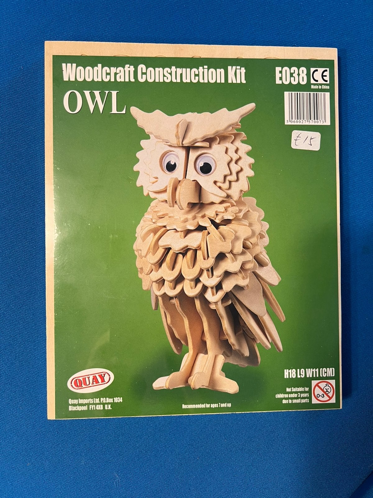 Woodcraft construction kit owl, Ophalen, Nieuw