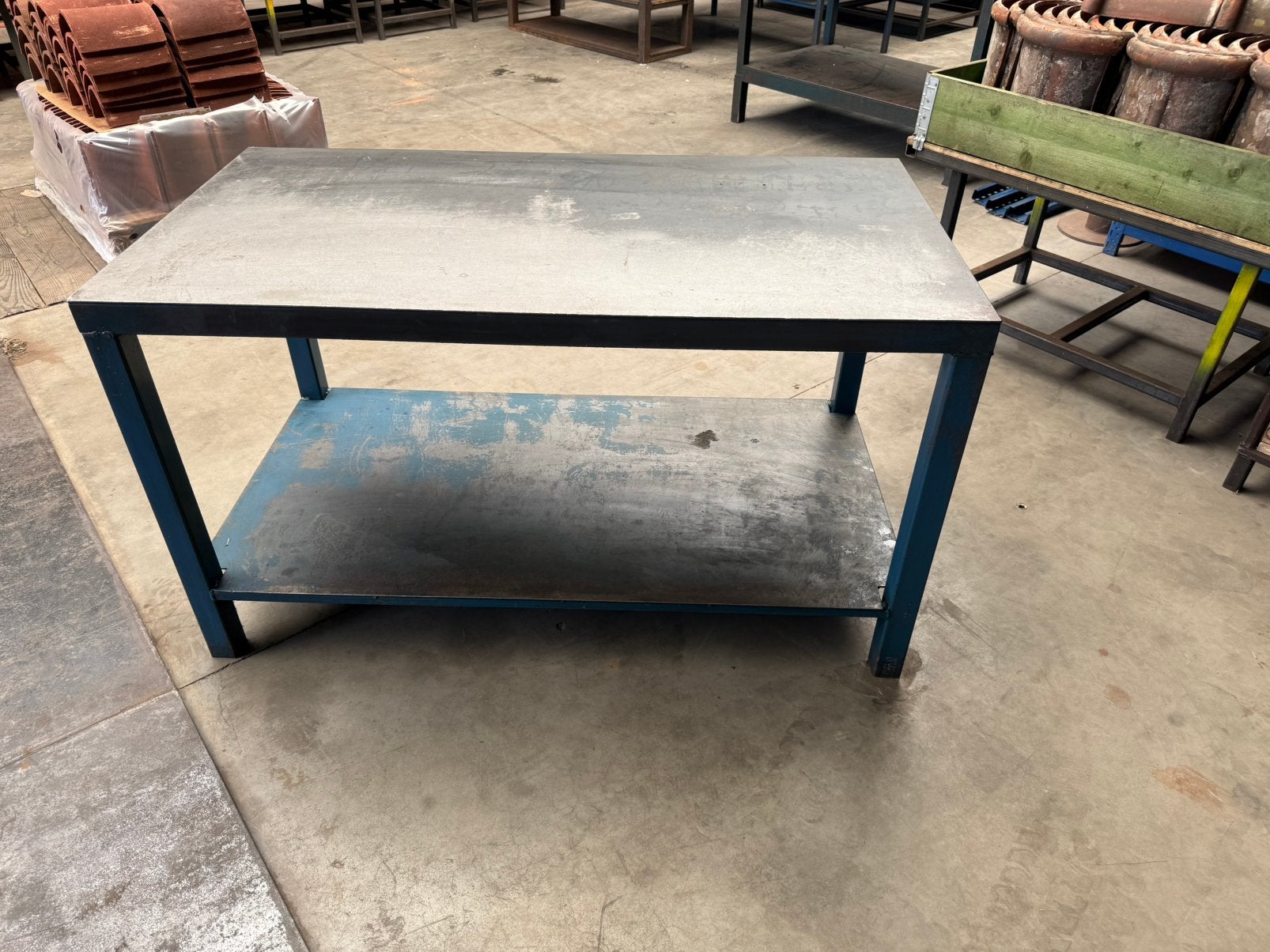 Metalen werktafel , zware werkbank, Ophalen, Gebruikt, 120 tot 170 cm