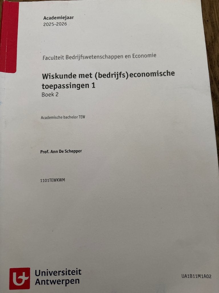 Wiskunde met (bedrijfseconomische toepassingen 1, Boeken, Ophalen