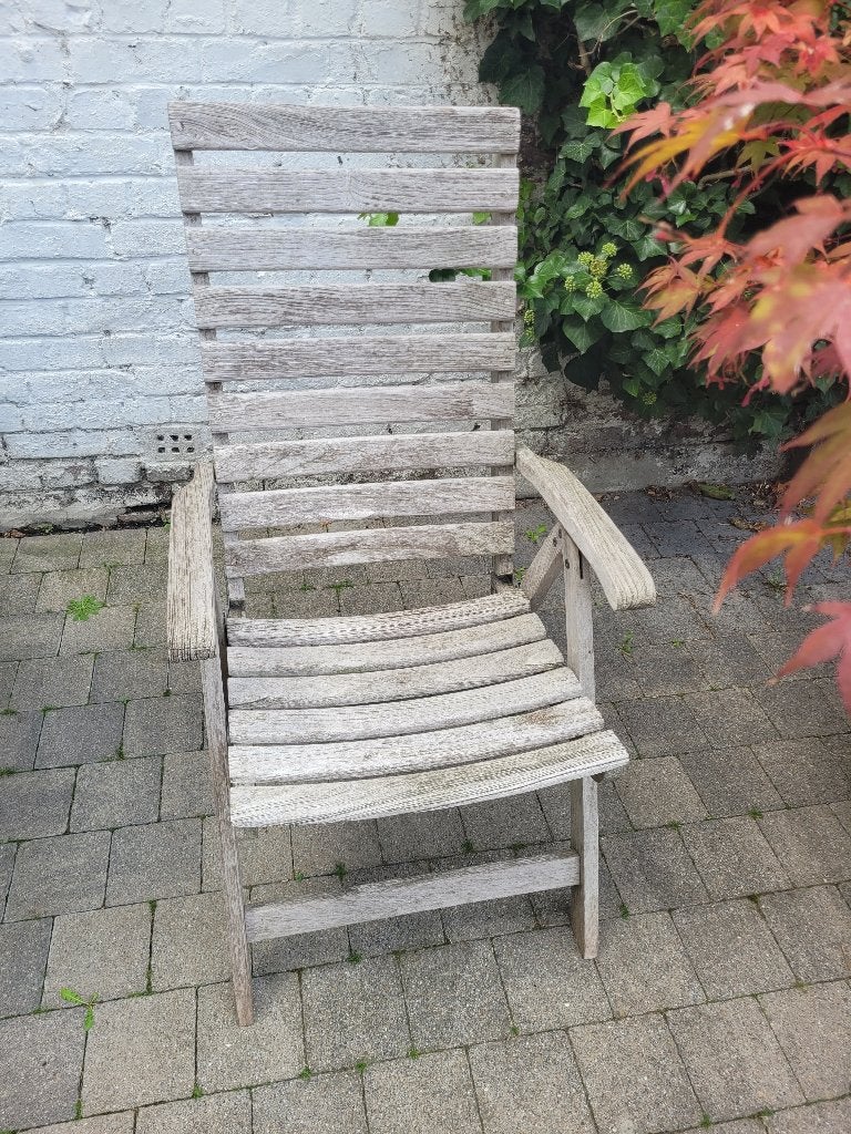 teakhouten tuinfauteuils, Ophalen, Gebruikt, Teakhout, Inklapbaar