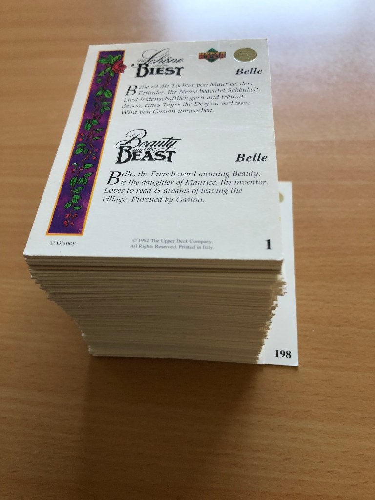 Upper Deck 198 verzamelkaarten : Disney (Belle en het beest), Verzamelen, Disney, Ophalen of Verzenden