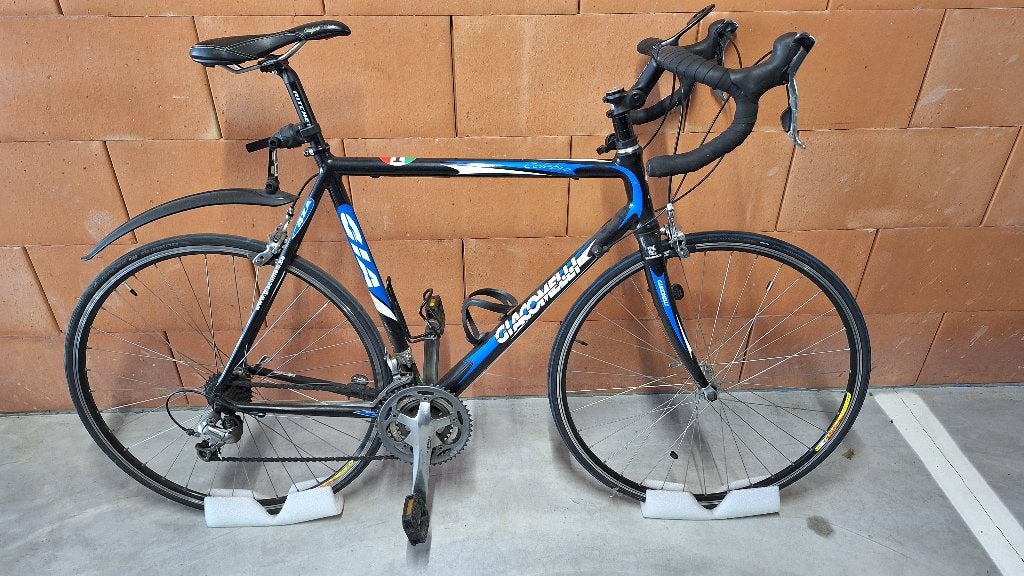 Racefiets Giacomelli zwart/blauw, Vélos & Vélomoteurs, Autres marques, Frein sur jante, Enlèvement, 15 à 20 vitesses