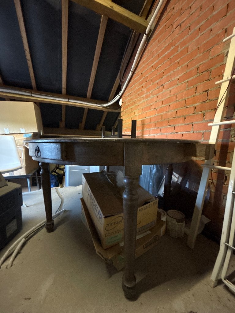 Ronde antieke tafel, Ophalen, Gebruikt, 100 tot 150 cm, Rond