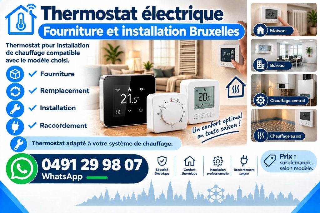 Thermostat électrique – Fourniture et installation Bruxelles, Télécoms, Enlèvement, Neuf
