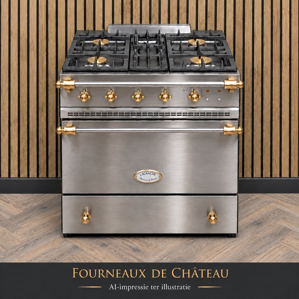 Lacanche Gas Inox Goud Messing 70cm + hete lucht, Ophalen of Verzenden, Hete lucht, Gas