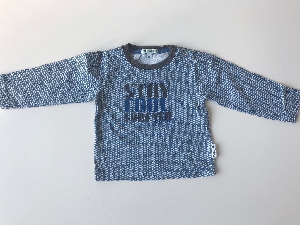 Blauwe t-shirt van bla bla bla maat 68, Kinderen en Baby's, Babykleding | Maat 68, Bla bla bla, Ophalen of Verzenden, Zo goed als nieuw