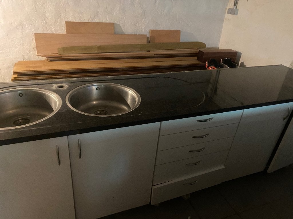 Keuken met granieten blad, Granit ou Pierre, Enlèvement, Utilisé, Cuisine à paroi simple