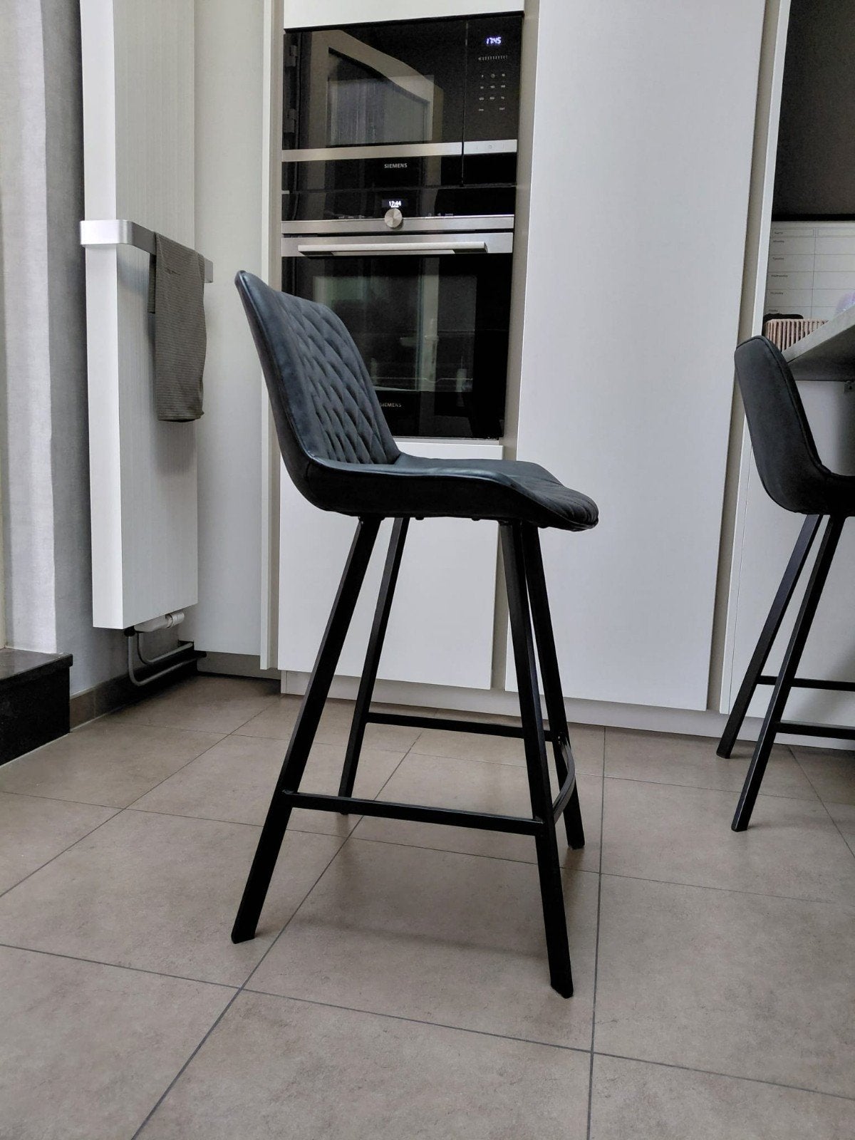 6 hoge barstoelen voor keuken of ander, Ophalen, Zo goed als nieuw, Zwart, Leer
