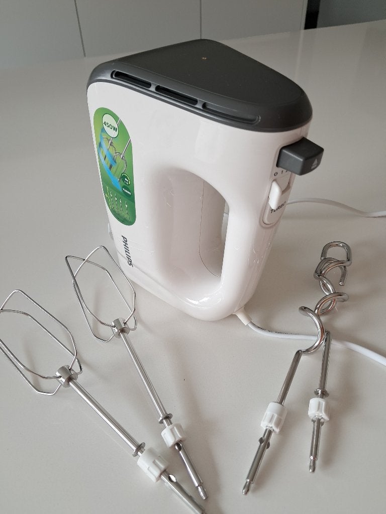 Philips handmixer 450W, Electroménager, Mélangeurs de cuisine, Enlèvement, Comme neuf, Résiste au lave-vaisselle, 3 vitesses ou plus