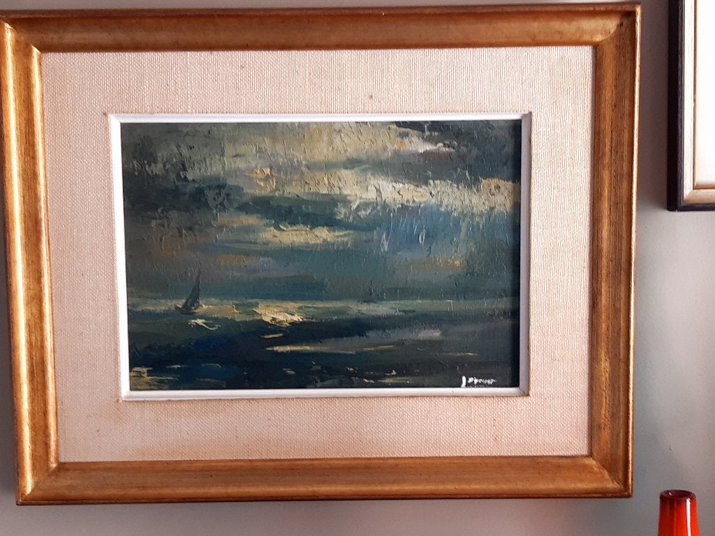 schilderij getekend door kunstenaar, Maritiem / water, Doek, Realistisch, Ophalen of Verzenden