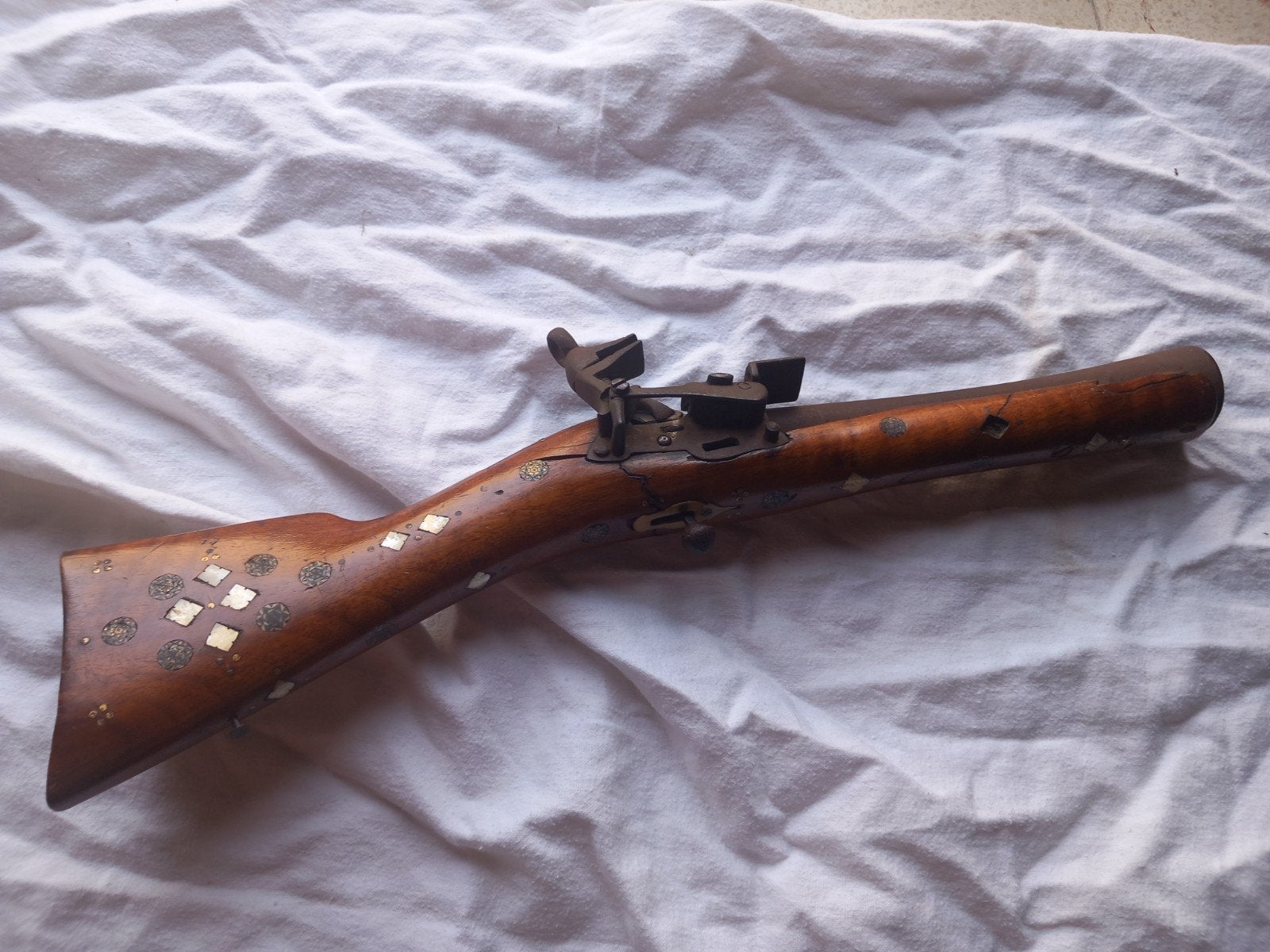 19de eeuwse Ottomaanse musketon tromblon kniegeweer, Antiek en Kunst, Ophalen