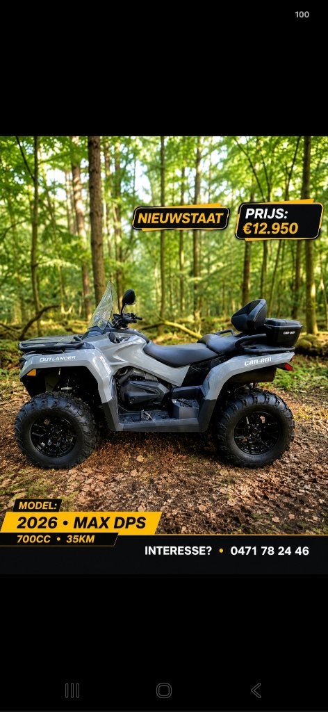 Can am outlander max dps 700cc, Enlèvement, 1 cylindre, Plus de 35 kW
