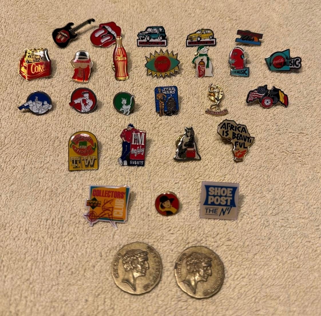 Vintage pins verzameling 27 stuks – Coca-Cola Star Wars, Verzamelen, Ophalen of Verzenden, Gebruikt, Overige onderwerpen, Speldje of Pin