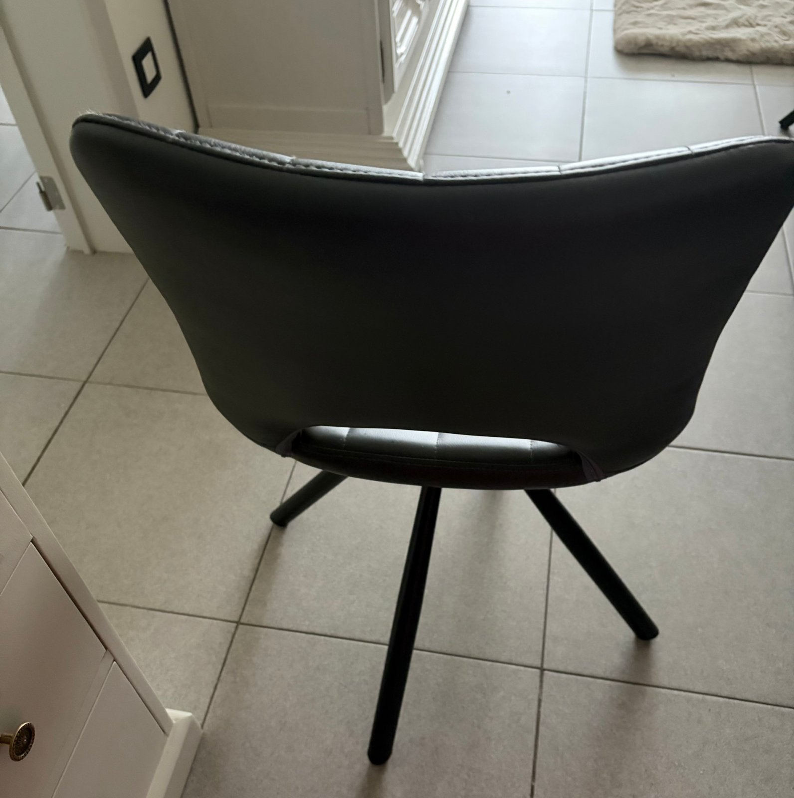 Zwarte stoelen, Huis en Inrichting, Ophalen, Zwart, Leer, Zo goed als nieuw
