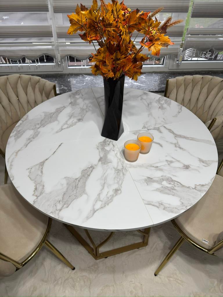 Luxe marmer tafel hout, Huis en Inrichting, Ophalen