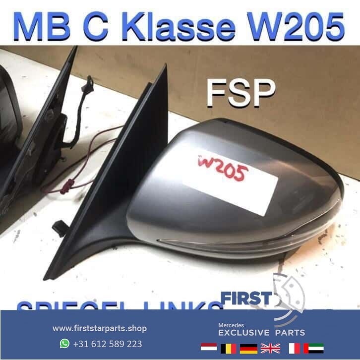 W205 S205 spiegel wit zwart grijs Mercedes C Klasse 2014-201, -, Utilisé, -, -