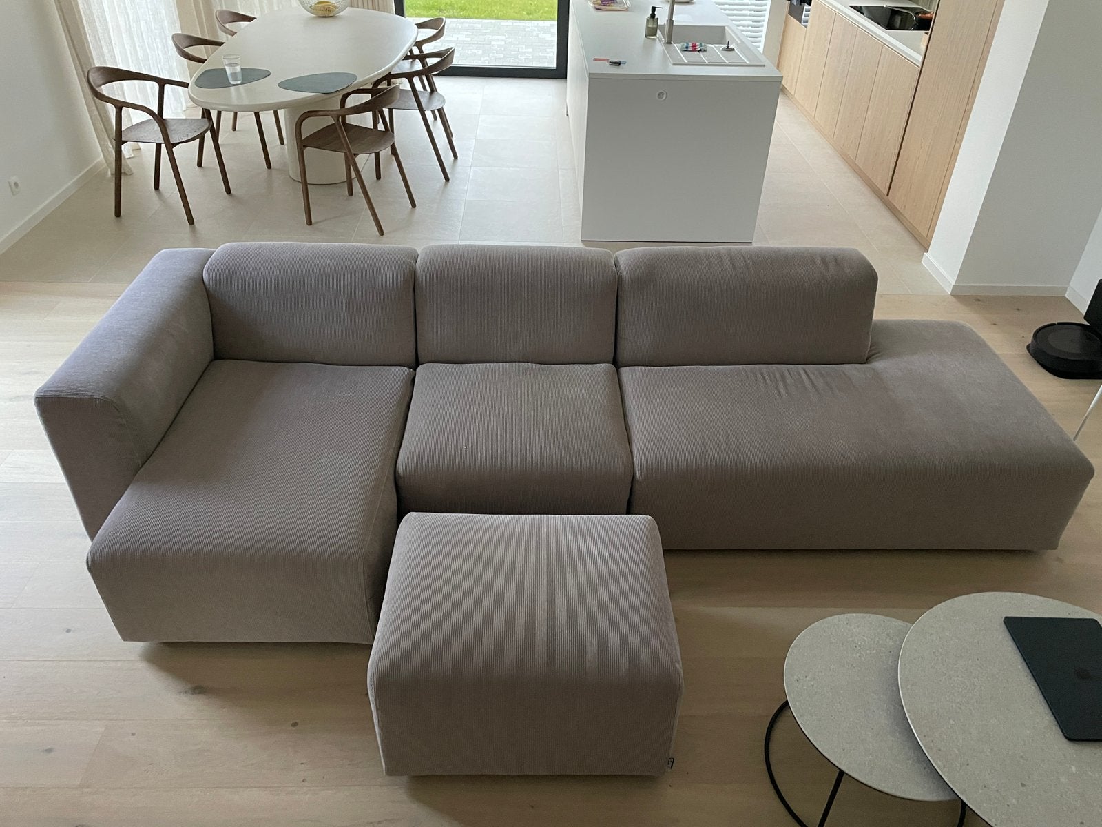 Chaise d'angle modulaire Milano - chaise longue + pouf, Enlèvement, Comme neuf