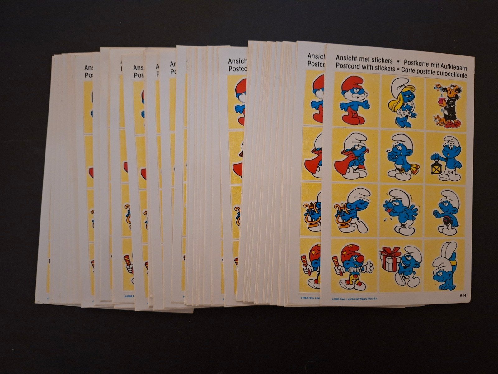 Sticker Carte postale Les Schtroumpfs 1983, Enlèvement ou Envoi, Neuf, Bande dessinée ou Dessin animé