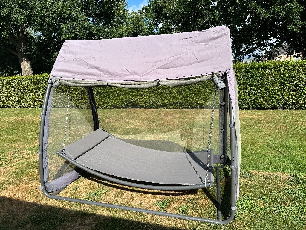 Hangmat met staander + afdekdoek, Jardin & Terrasse, Hamacs, Une personne, Avec support, Enlèvement, Utilisé