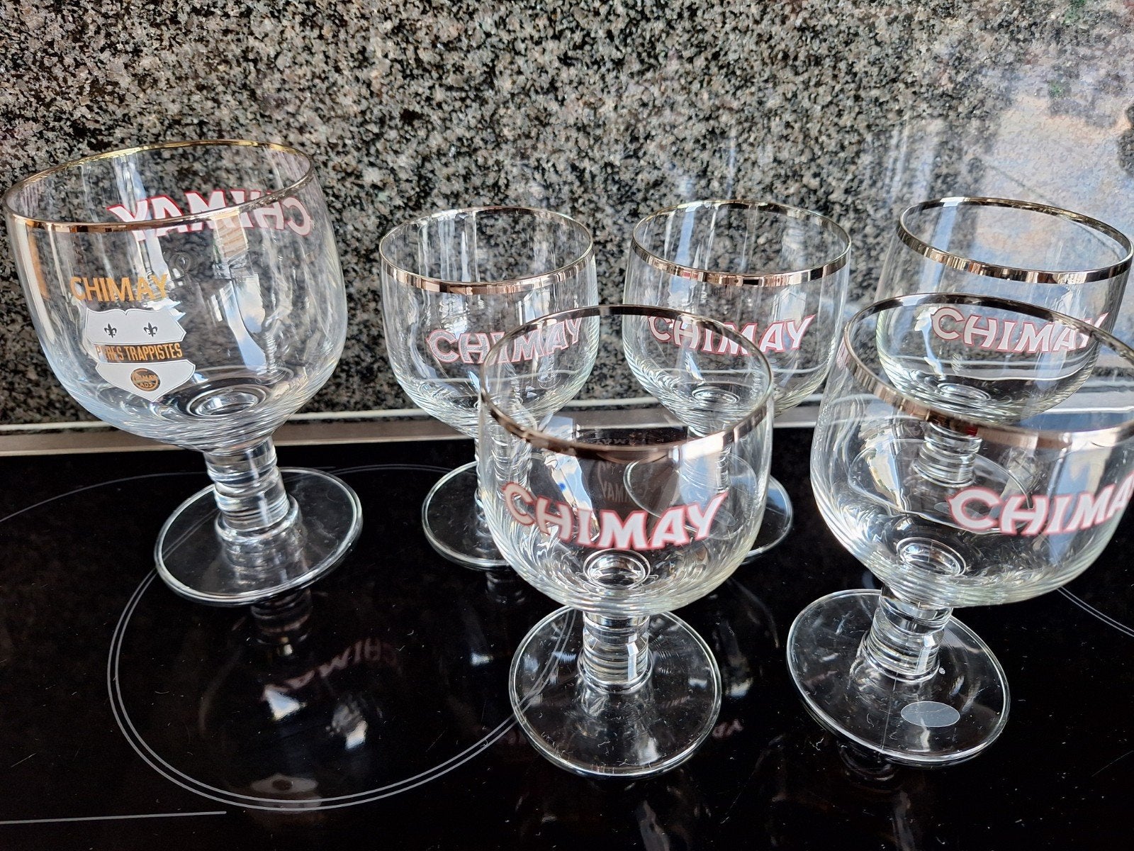 1 groot en 5 kl Chimay glazen, Verzamelen, Ophalen