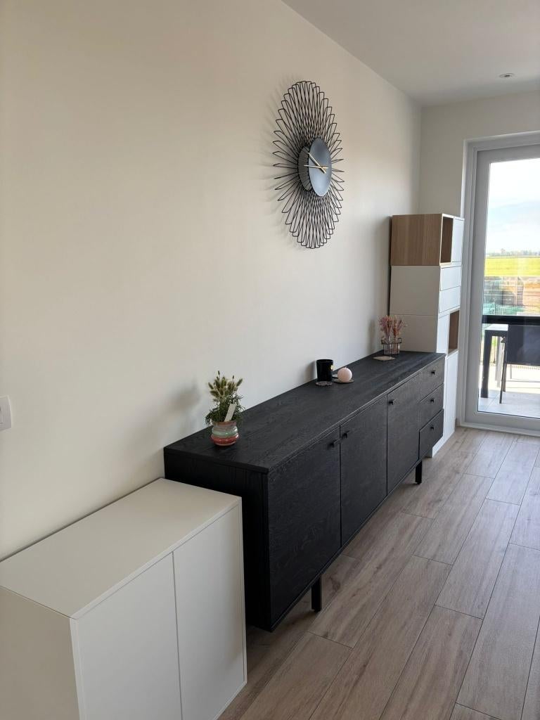Dressoir - zwart eik, 25 à 50 cm, Avec tablette(s), Modern landelijk, Comme neuf