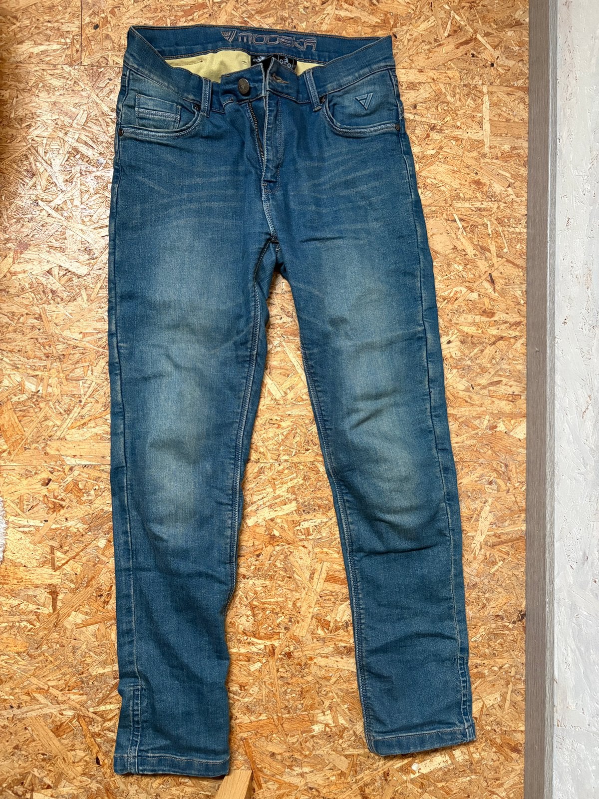 Modeka Glenn Slim Soft Wash lichtblauw, lengte 32•, Motoren, Ophalen, Nieuw zonder kaartje, Heren, Broek | textiel