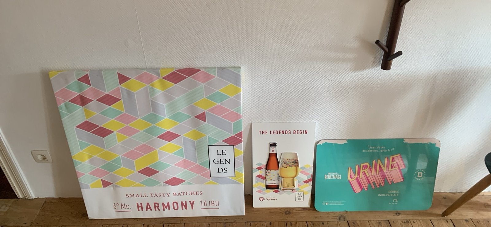 Lot pancartes bières braderie des légendes et urine, Enlèvement, Utilisé, Publicité